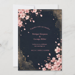 Convites Casamento Moderno Luxuoso Flor de Cerejeira
