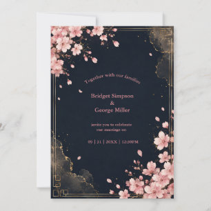 Convites Casamento Moderno Luxuoso Flor de Cerejeira