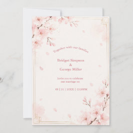 Convites Casamento Moderno Luxuoso Flor de Cerejeira