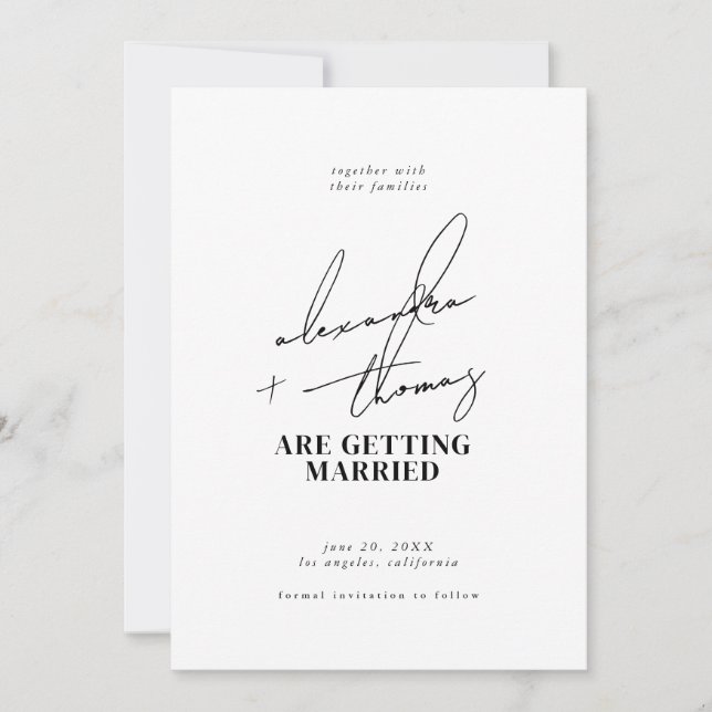 Convites Casamento Moderno Minimalista (Frente)