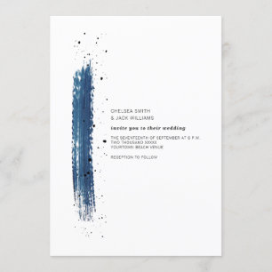 Convites Casamento Moderno Minimalista Azul