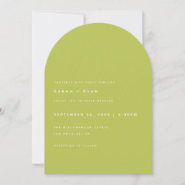 Convites Casamento Moderno Minimalista com Arco Verde Lima
