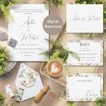 Convites Casamento Moderno Minimalista de Flores Selvagens<br><div class="desc">A beleza e a elegância,  no seu melhor,  foram usadas para criar este design muito formal com tipografia formal. Os nomes da noiva e do noivo são feitos no script do rico. A beleza deste convite está na sua simplicidade. Apenas respiração. Um convite perfeito para qualquer estação.</div>