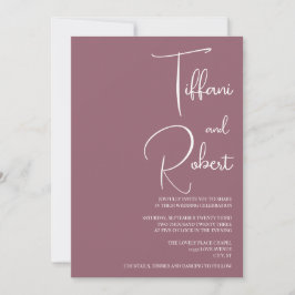 Convites Casamento Moderno Minimalista Dusty Pink