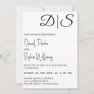 Convites casamento moderno minimalista editável e fácil