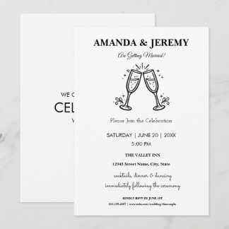 Convites Casamento Moderno Minimalista Elegante