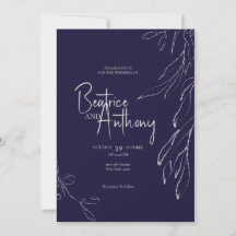 Casamento Moderno Minimalista Elegante marinho Azu