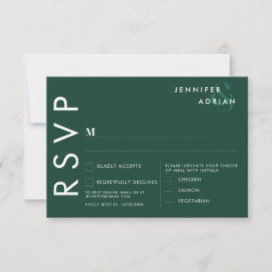 Convites Casamento Moderno Minimalista Elegante Verde Bruns
