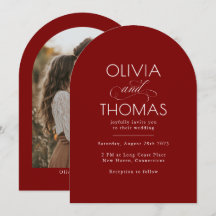 Casamento Moderno Minimalista em Vermelho Borgonha