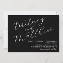 Casamento Moderno Minimalista Foto Script Preto