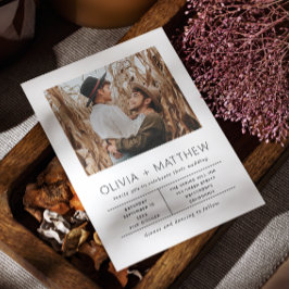 Convites Casamento Moderno Minimalista | Foto Simples Elega