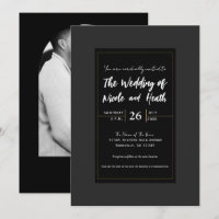 Casamento Moderno Minimalista Preto Cinza Dourado