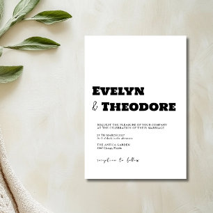 Convites Casamento Moderno Minimalista Preto e Branco