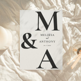Convites Casamento Moderno Minimalista Preto e Ecru