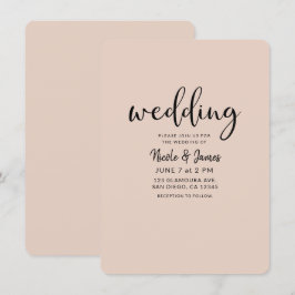 Convites Casamento Moderno Minimalista Preto Tipo QUALQUER