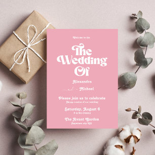 Convites Casamento Moderno Minimalista Vibrante Laranja e R