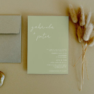 Convites Casamento Moderno Mint Verde Minimalista Simples