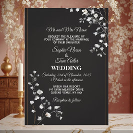 Convites Casamento Moderno Monocromático Preto Branco Minim