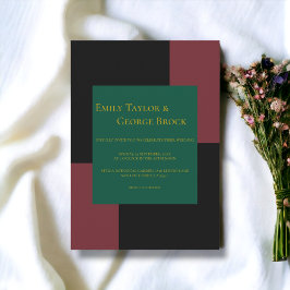 Convites Casamento Moderno Na moda de Script Minimalista Si