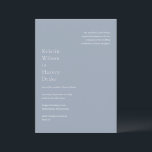 Convites Casamento Moderno na moda Dusty Blue<br><div class="desc">Um convite de casamento moderno com um design simples,  mas elegante.</div>