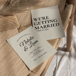 Convites Casamento Moderno Negra Elegante Com Creme Retro D