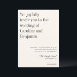 Convites Casamento Moderno Negro e Branco Elegante Minimali<br><div class="desc">Convite para Casamento Moderno Mínimo Elegante Negro e Branco</div>