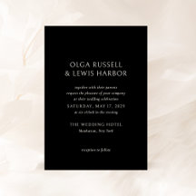 Casamento Moderno Negro Simples