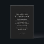 Convites Casamento Moderno Olga Black<br><div class="desc">Convites modernos de casamento com um design simples e limpo com fontes ousadas.</div>