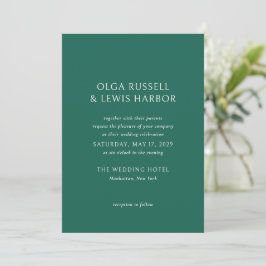 Convites Casamento Moderno Olga Emerald Green