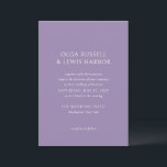 Convites Casamento Moderno Olga Purple<br><div class="desc">Convites modernos de casamento com um design simples e limpo com fontes ousadas.</div>