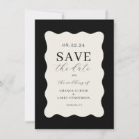 Casamento Moderno Ondulado Preto e Creme Salve a D