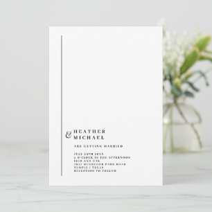 Convites Casamento Moderno Preto e Branco Simples e Formal