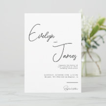Casamento Moderno Romântico Negro e Branco Minimal