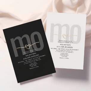 Convites Casamento Moderno Romântico Preto e Branco