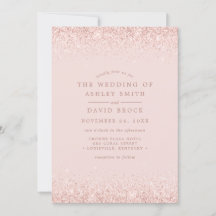 Casamento Moderno Rosa Dourado Confete Blush Rosa