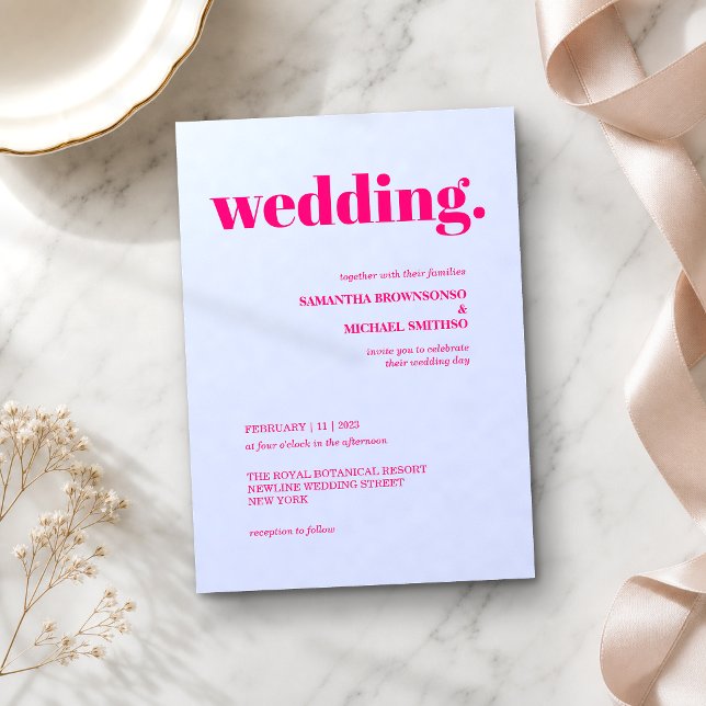 Convites Casamento Moderno Rosa Lilás Bege Tom Terroso Mini (Criador carregado)
