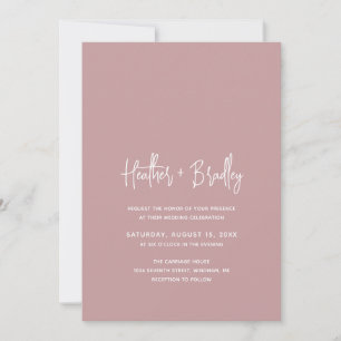 Convites Casamento Moderno Rosa Minimalista
