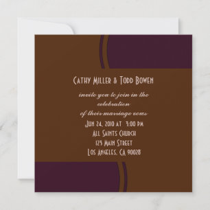 Convites Casamento moderno roxo escuro e castanho