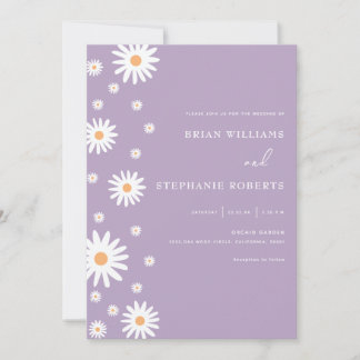 Convites Casamento Moderno Roxo Lavanda Elegante
