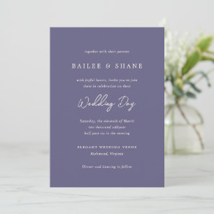 Convites Casamento Moderno Roxo Simples