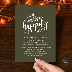 Convites Casamento Moderno Rústico Script Feliz Para Sempre