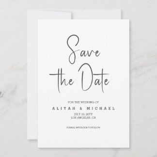 Convites Casamento Moderno Simples | Código QR Guardar Data