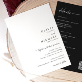 Convites Casamento Moderno Simples com Caligrafia Única