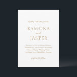Convites Casamento Moderno Simples e Dourado<br><div class="desc">Um convite de casamento de ouro falso e elegante com um design simples e mínimo. Um layout clássico com seus nomes em letras grandes para uma reviravolta moderna para este convite estilo tradicional. Este convite de casamento é perfeito para um casamento formal.</div>