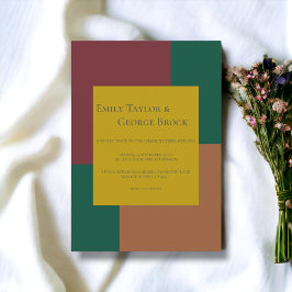 Convites Casamento Moderno Simples e Elegante Colorida Mini