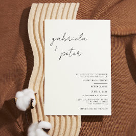 Convites Casamento Moderno Simples e Minimalista Preto e Br