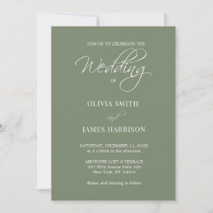 Convites Casamento Moderno Simples E Simples Da Oliva Verde