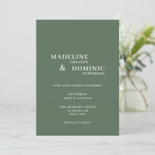 Convites Casamento Moderno Simples Madeline Forest