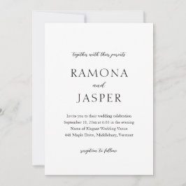 Convites Casamento Moderno Simples Negro e Branco