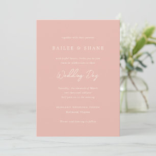 Convites Casamento Moderno Simples Peach